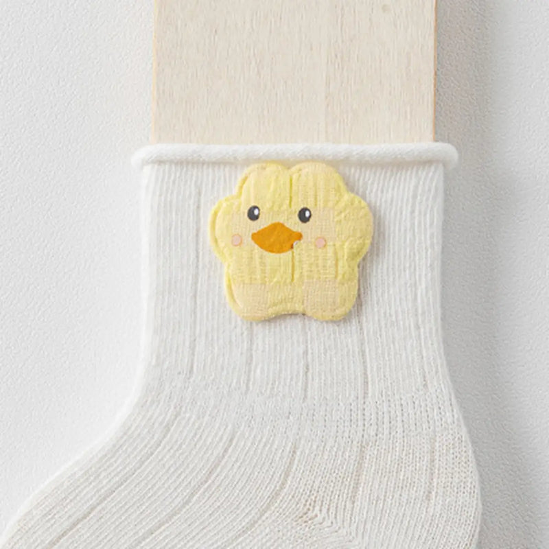 Pack of 4 White Animal Applique Ankle Length Socks Socks