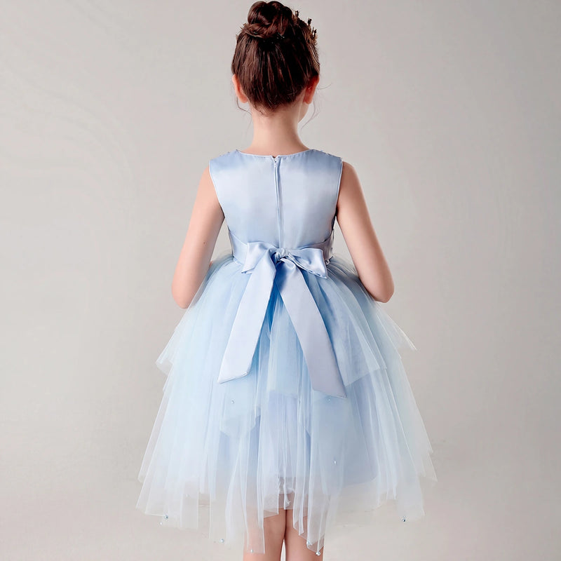 Girls Sky Blue Sequin Embellished Tutu Party Wear Dress Party Dresses