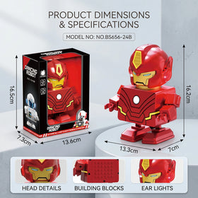 Electric Iron Man Dancing Robot Toy with Flashing Lights & Music for Kids Boys & Girls Trending Accessories