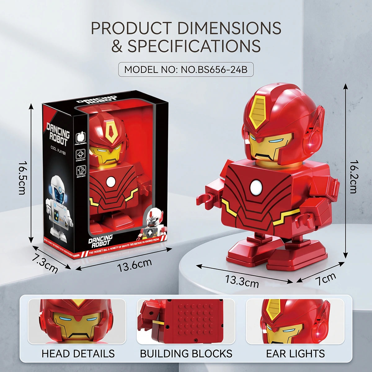 Electric Iron Man Dancing Robot Toy with Flashing Lights & Music for Kids Boys & Girls Trending Accessories