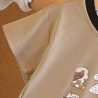 Boys Brown Numbers Printed T-Shirt With Checked Shorts Sets Sets