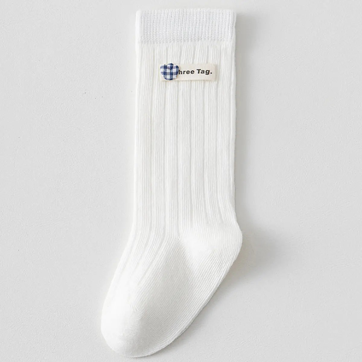 Pack of 5 Girls White Gingham Applique Calf Length Socks Socks