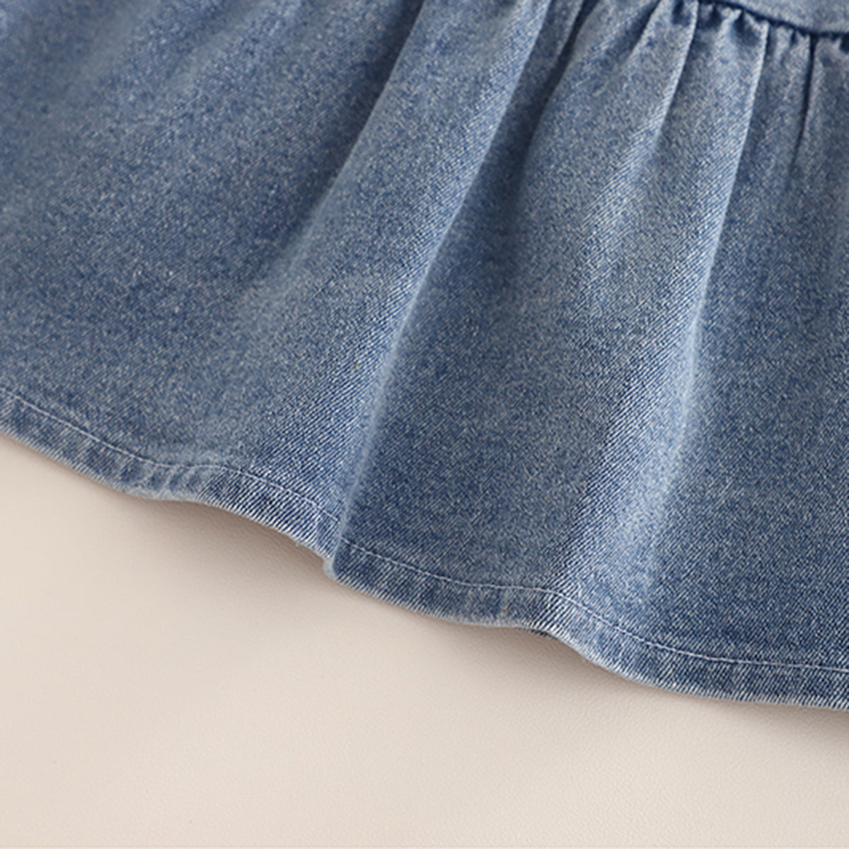 Girls Blue Solid Denim Tunic With T-Shirt & Denim Pants Set 2 pc. Sets