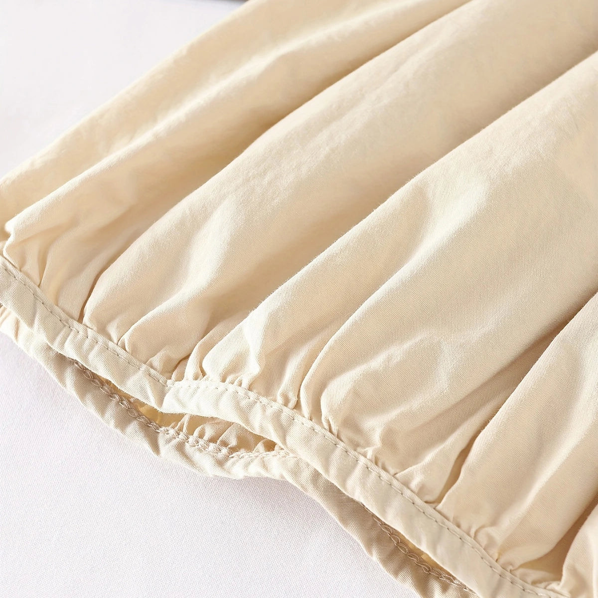 Girls Beige Solid Pinafore Dress With Sleeveless Inner Top Casual Dresses
