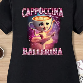 Girls Black Graphic Short Sleeve T-Shirt Dress Casual Dresses