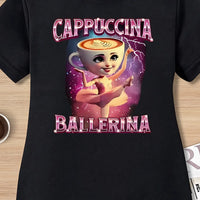 Girls Black Graphic Short Sleeve T-Shirt Dress Casual Dresses