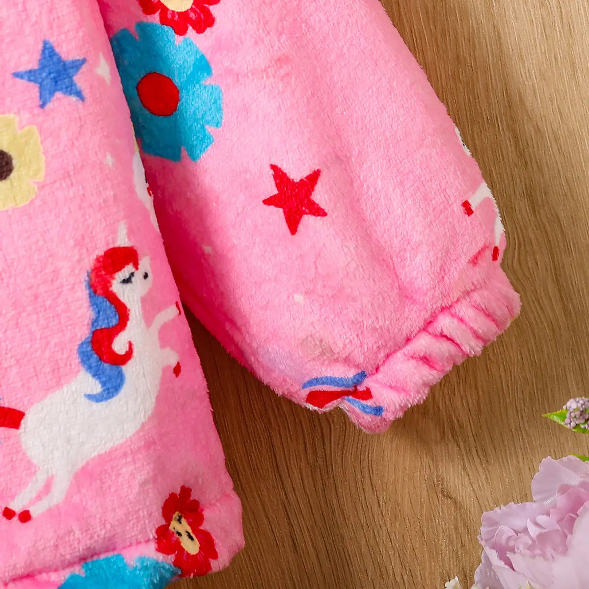 Girls Pink Unicorn Hooded Zipper Fleece Jacket Coats & Jackets
