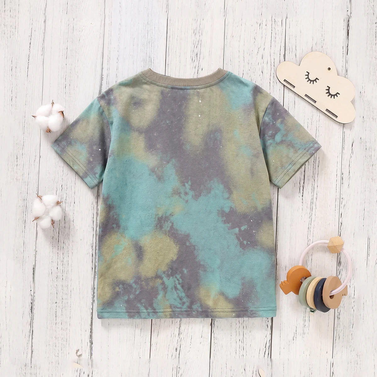 Boys Multicolor Short Sleeve Tie & Dye Graphic T-Shirt Tshirts