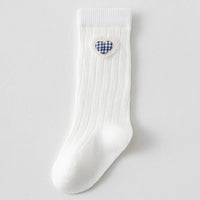 Pack of 5 Girls White Gingham Applique Calf Length Socks Socks