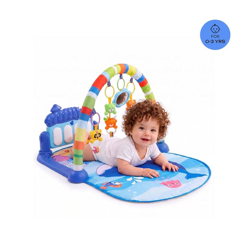 Dolphin Kick & Play Piano Gym - Baby Activity Mat Suitable For 0-3Y Trending Accessories Blue Onesize