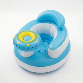 Inflatable Baby Seat with Built-In Air Pump Portable Support Chair for Learning to Sit Trending Accessories Blue Onesize