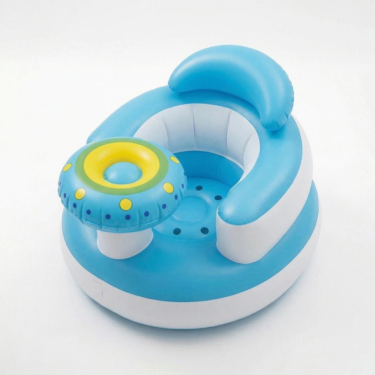 Inflatable Baby Seat with Built-In Air Pump Portable Support Chair for Learning to Sit Trending Accessories Blue Onesize