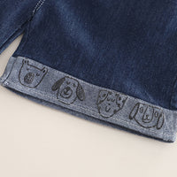 Boys Apricot Animal Printed T-Shirt With Denim Shorts Set 2 pc. Sets