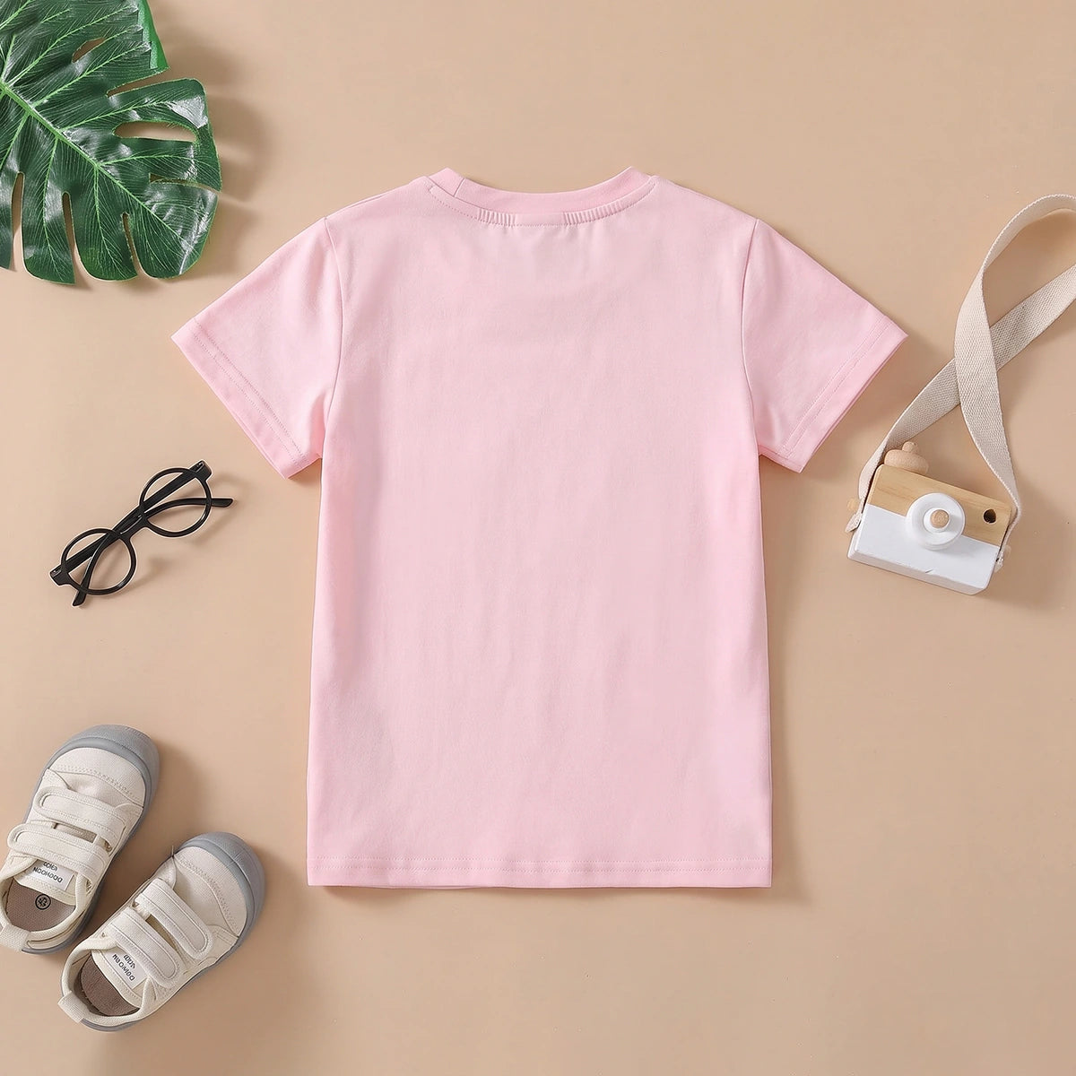 Girls Pink Panda Print Short Sleeve T-Shirt Tshirts