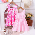Girls Multicolour Floral Print Sleeveless Tiered Dress Pack Of 2 Casual Dresses Multicolor 3-4 Y