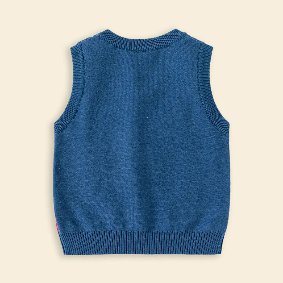 Boys Multicolour Self-Design Argyle Pattern Sweater Vest Sweaters & Cardigans