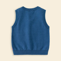 Boys Multicolour Self-Design Argyle Pattern Sweater Vest Sweaters & Cardigans