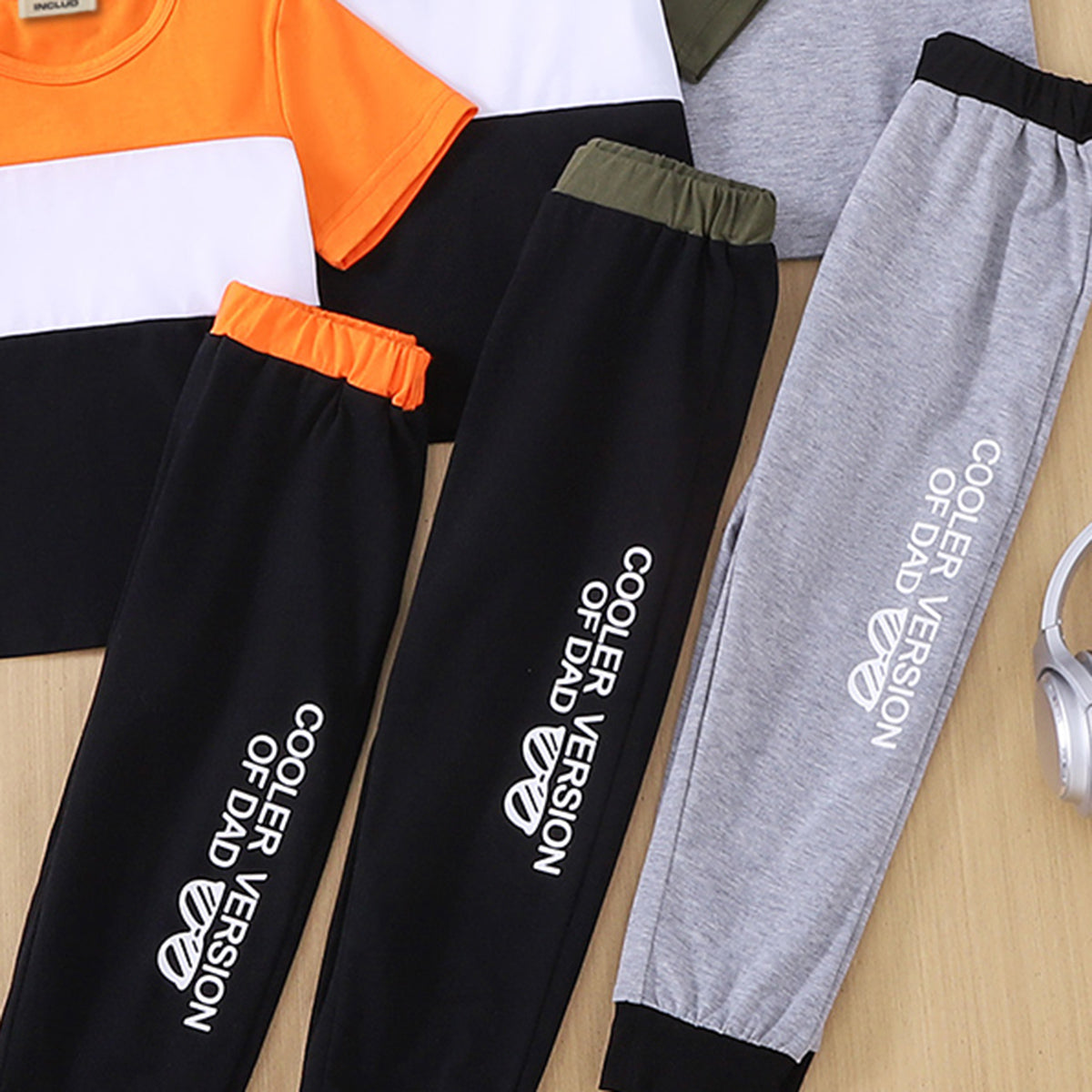 Boys Multicolor Short Sleeve T-Shirt With Pants Set ( Pack Of 3 ) 2 pc. Sets