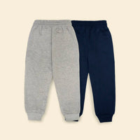 Boys Multicolor Joggers With Elasticated Drawstring Waistband Pack of 2 Trackpants & Joggers