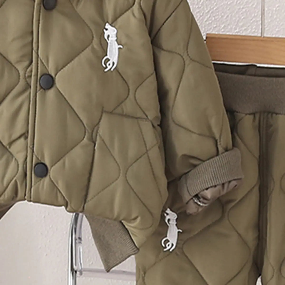 Boys Green Self-Design Jacket With Trouser Sets 2 pc. Sets