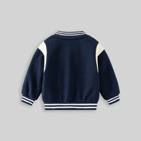 Boys Navy Blue Alphabet Applique Varsity Jacket Coats & Jackets