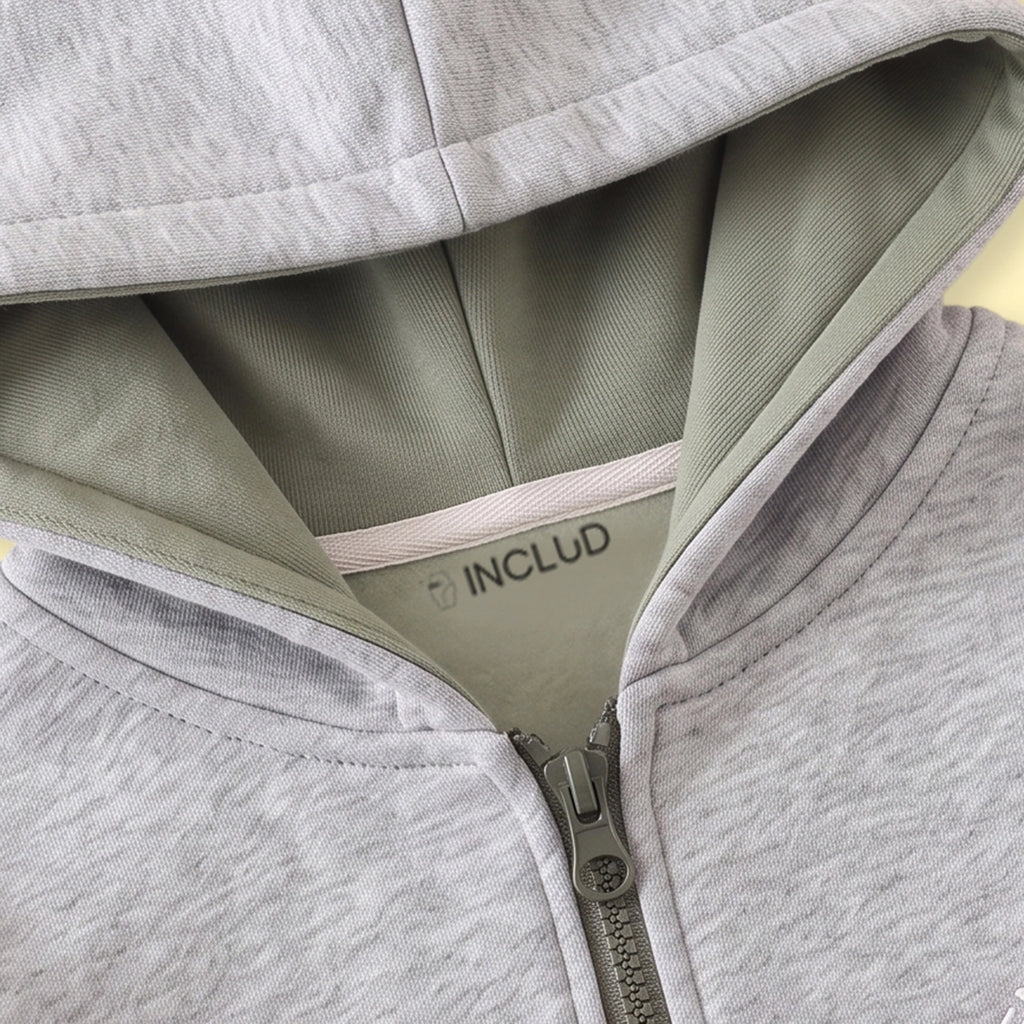 Boys Grey Embroidered Long Sleeve Hooded Jacket Coats & Jackets
