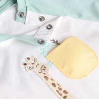 Boys Orange Animal Applique T-Shirt With Printed Shorts Sets 2 pc. Sets