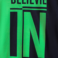 Boys Green Typographic Printed Hooded Neck Sweatshirt With Jogger Winter Co-ord Set 2 pc. Sets