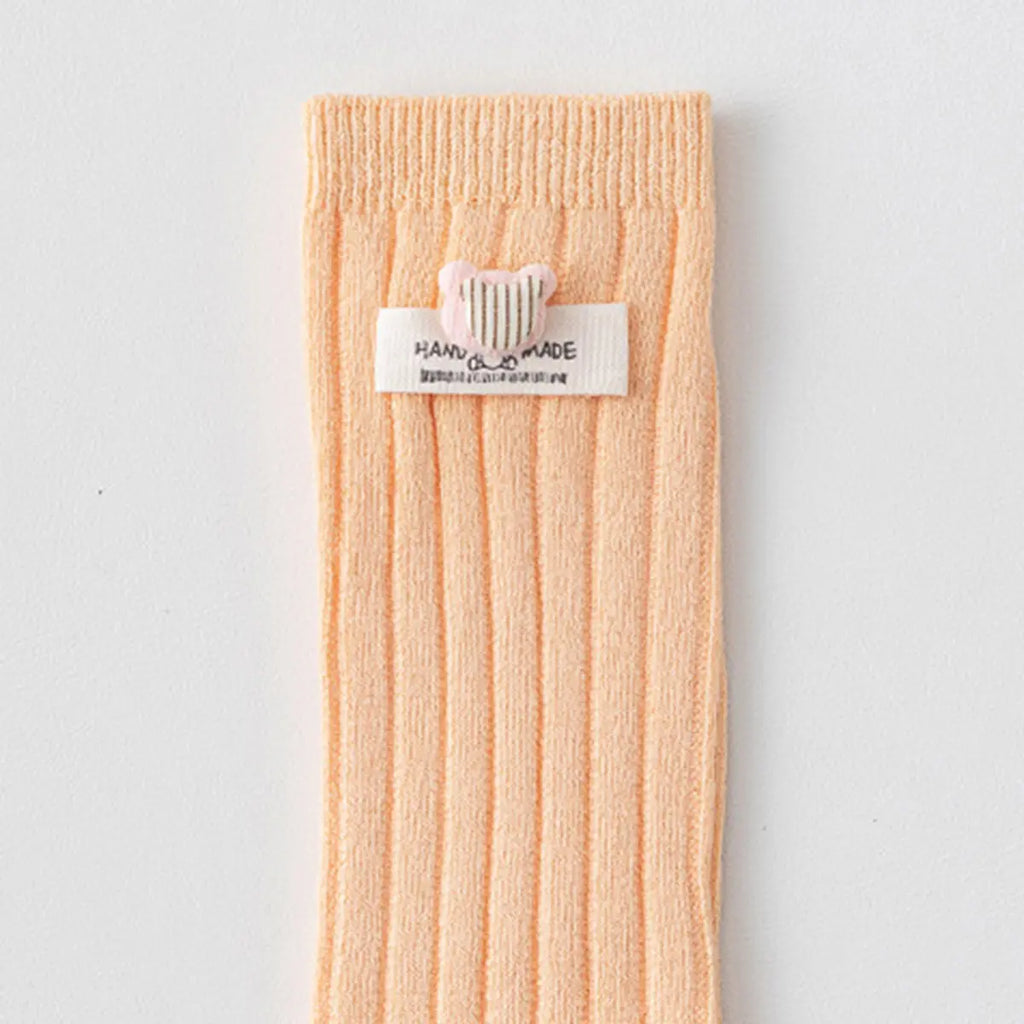 Pack of 6 Boys Multicolour Bear Applique Calf Length Cotton Socks Socks