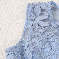 Girls Light Blue Sleeveless Round Necked Casual Dress Casual Dresses