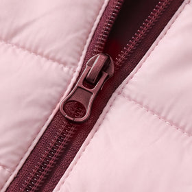 Girls Light Pink Hooded Zip-up Puffer Jacket Coats & Jackets