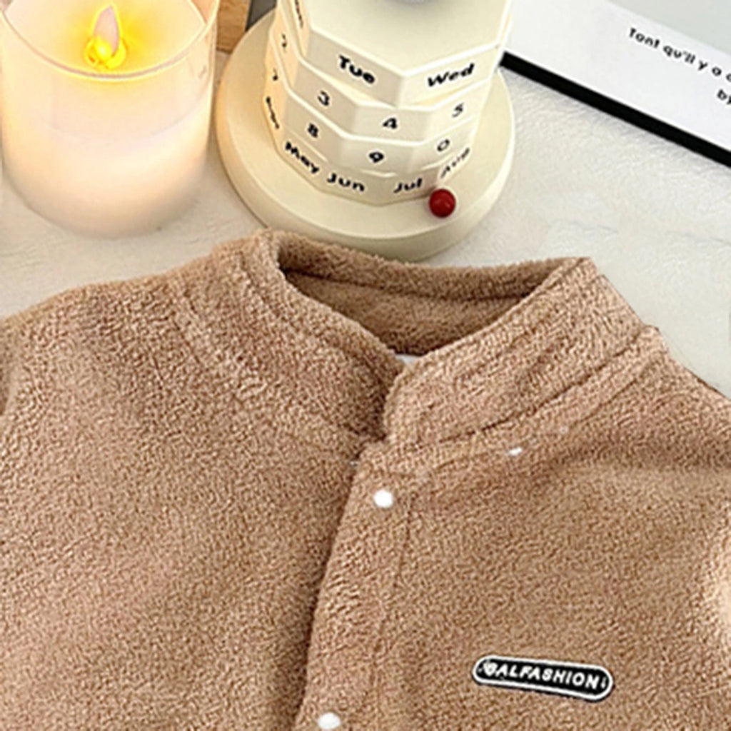 Girls Brown Fleece Jacket With Jogger Co-ord Sets Sets