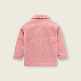 Girls Light Pink Spread Collar Tailored Jacket Coats & Jackets