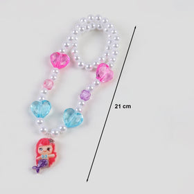 Pack Of 3 Girls Multicolour Rainbow and Mermaid Beaded Necklace & Bracelet Sets Necklace and Bracelet