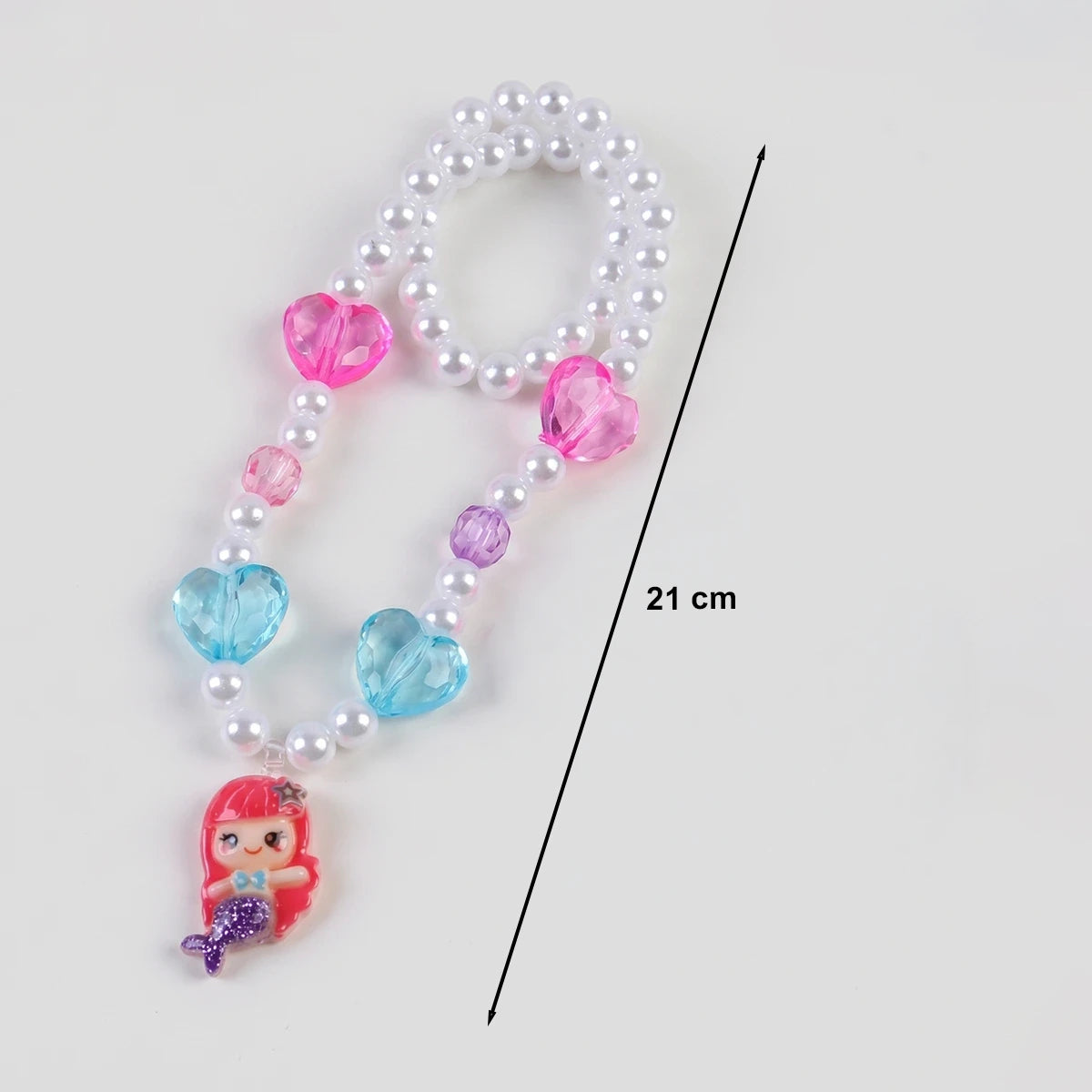 Pack Of 3 Girls Multicolour Rainbow and Mermaid Beaded Necklace & Bracelet Sets Necklace and Bracelet
