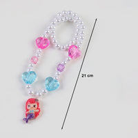 Pack Of 3 Girls Multicolour Rainbow and Mermaid Beaded Necklace & Bracelet Sets Necklace and Bracelet