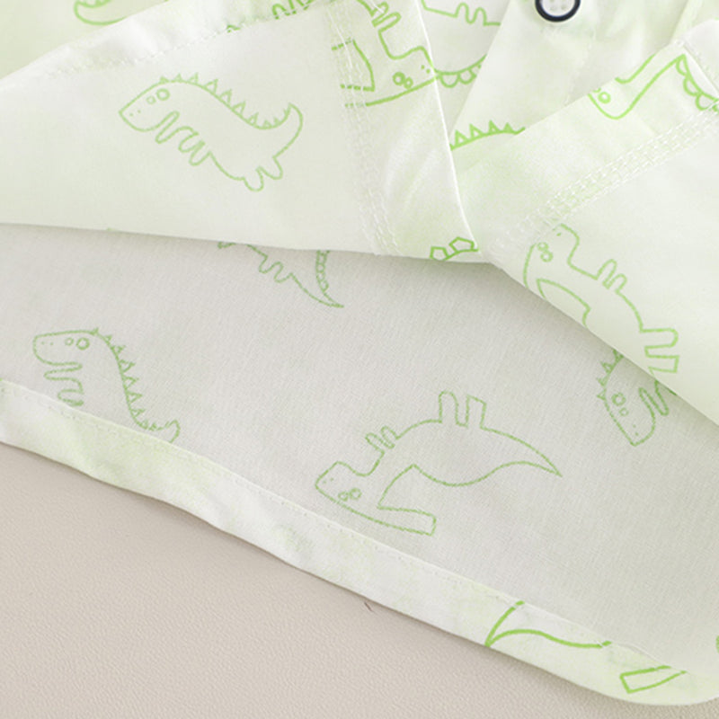 Boys Green Dinosaur Printed Shirt With Sleeveless T-Shirt And Shorts Set 3 pc. Sets