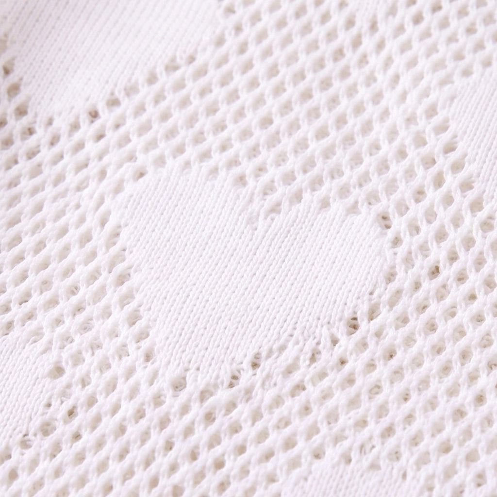 Girls White Heart Pattern Cardigan Sweaters & Cardigans