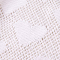 Girls White Heart Pattern Cardigan Sweaters & Cardigans