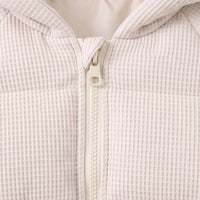 Boys Off White Textured Hooded Zip-up Jacke Coats & Jackets