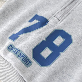 Boys Grey Alphanumeric Printed Regular Sweatshirt With Trouser Sets 3 pc. Sets