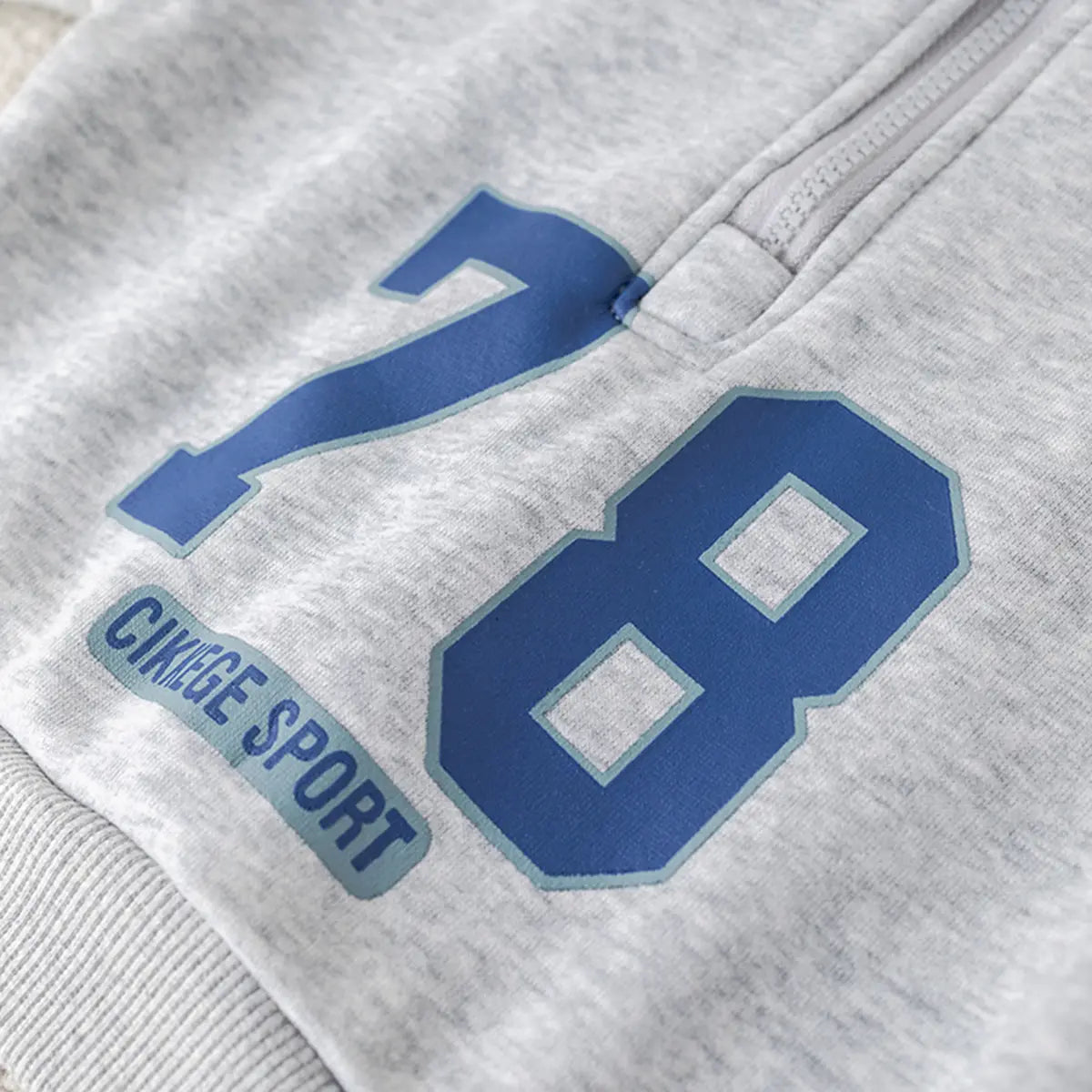 Boys Grey Alphanumeric Printed Regular Sweatshirt With Trouser Sets 3 pc. Sets