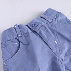 Boys Blue Stripes Shirt With Printed T-Shirt & Twill Shorts Sets 3 pc. Sets
