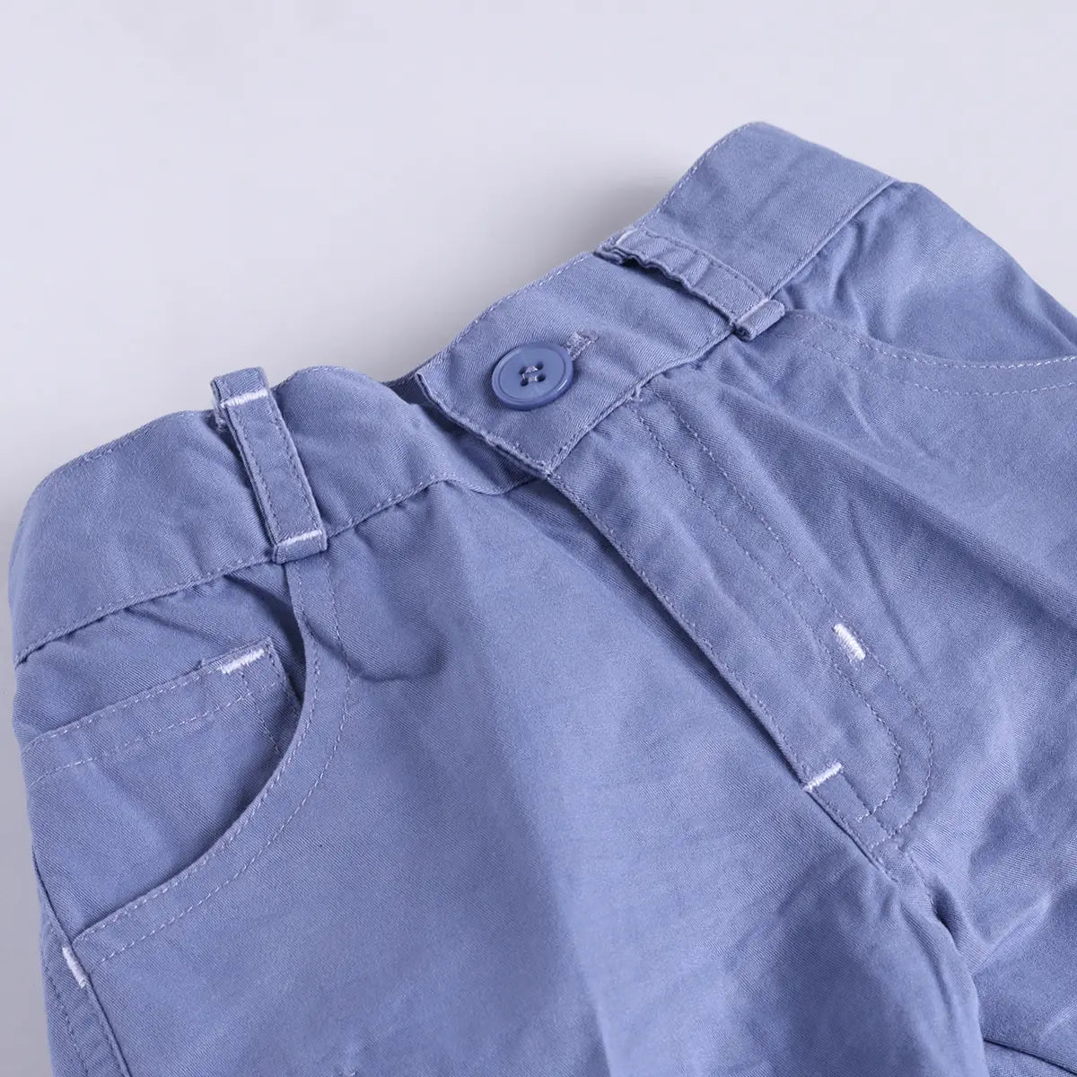 Boys Blue Stripes Shirt With Printed T-Shirt & Twill Shorts Sets 3 pc. Sets