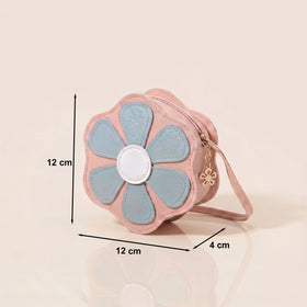 Girls Pink Flower Embellished Sling Bag Sling Bags