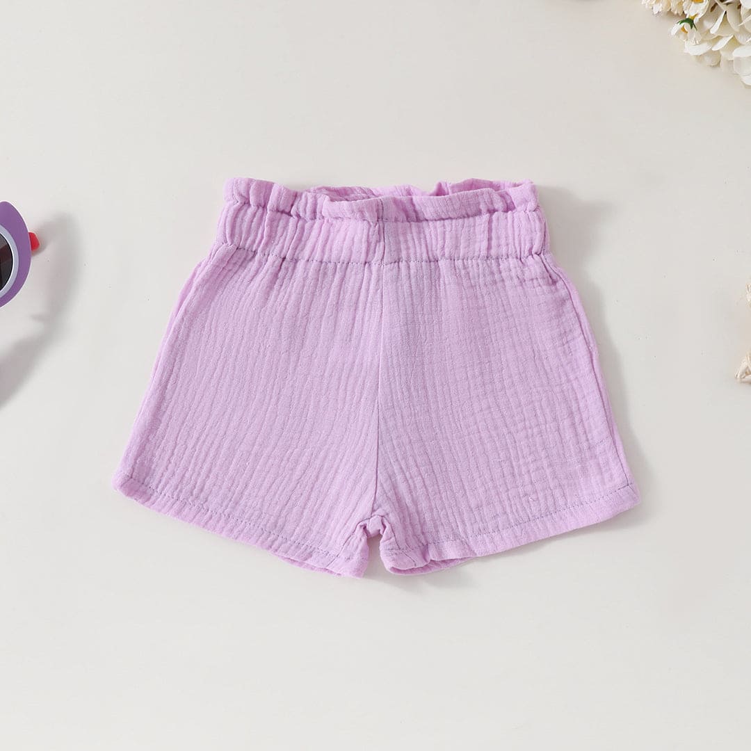 Girls Elasticated Crop Top With Shorts Set Sets   
