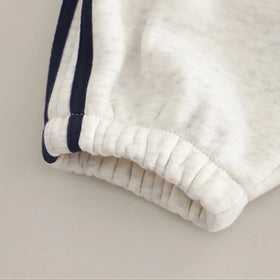 Boys Off White High Neck Zipper Jacket With Jogger Co-ord Sets Sets
