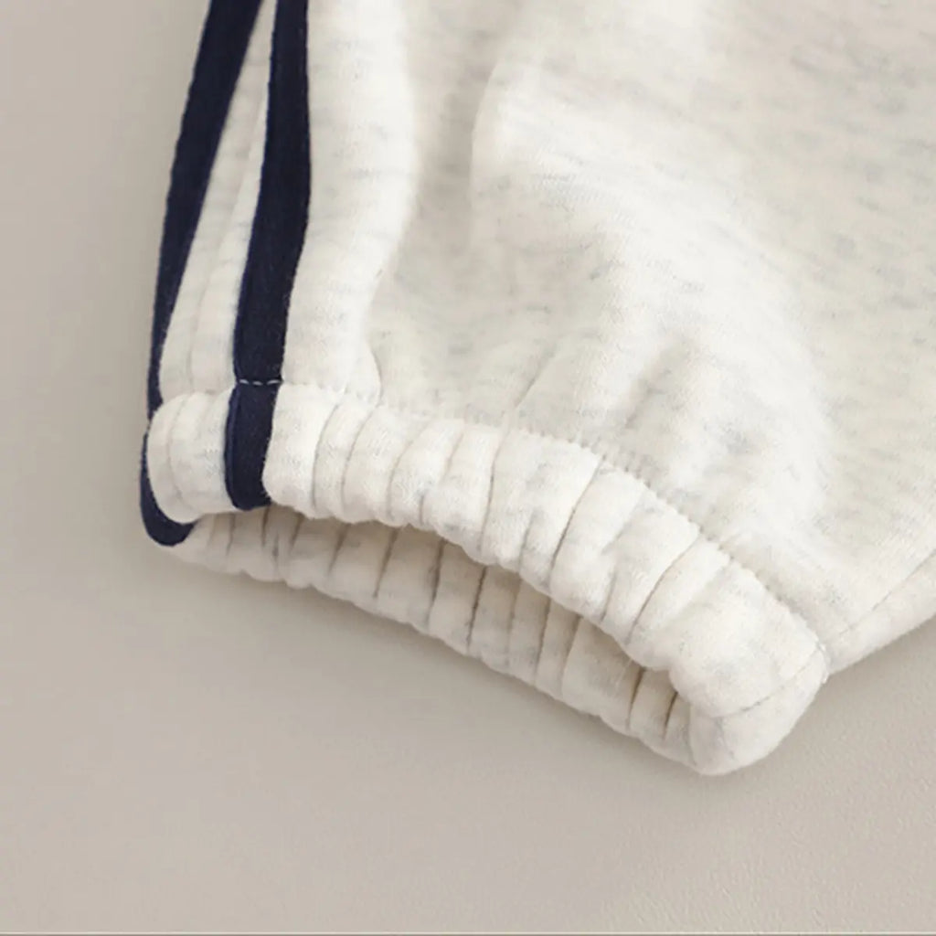 Boys Off White High Neck Zipper Jacket With Jogger Co-ord Sets Sets