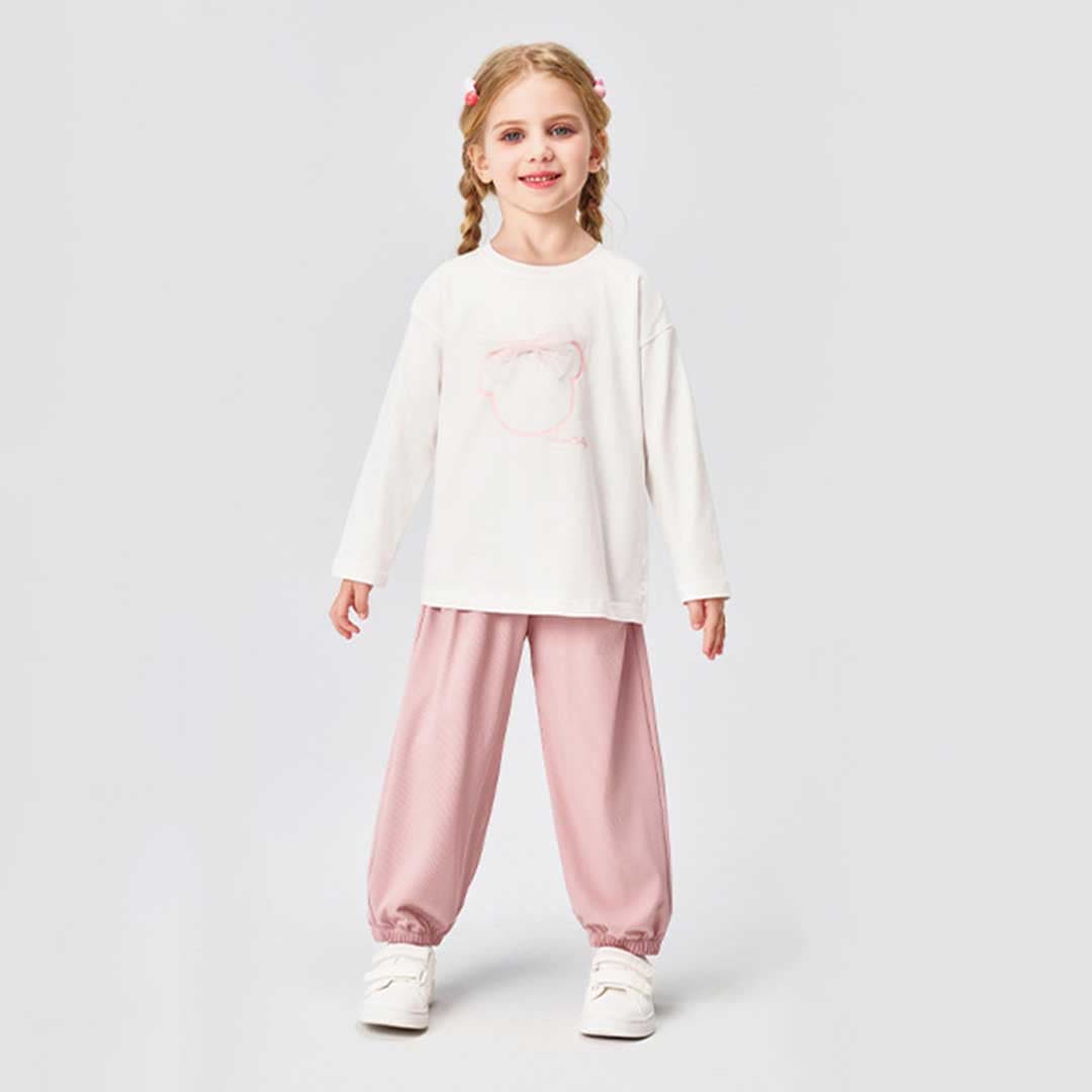 Girls Elasticated Relaxed Fit Jogger Joggers Pink 1-2 Y 