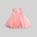 Girls Lace Crochet Neck Party Dress Party Dresses Pink 1-2 Y 